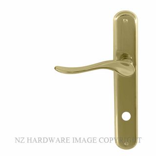 WINDSOR 8168 P85 PB HAVEN OVAL LONGPLATE P85 PRIVACY HANDLES POLISHED BRASS