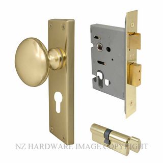 WINDSOR 3015 PB VICTORIAN KNOB E48 EURO CYLINDER KITSET POLISHED BRASS