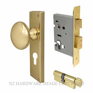WINDSOR 3015 UB VICTORIAN KNOB E48 EURO CYLINDER KITSET UNLACQURED BRASS