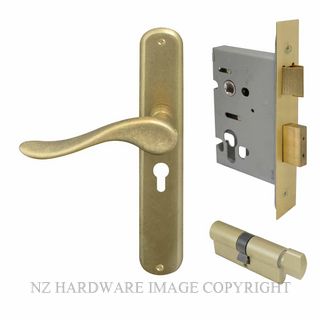 WINDSOR 8250 RLB HAVEN OVAL E48 EURO LOCK KITSET RUMBLED BRASS