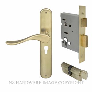 WINDSOR 8250 USB HAVEN OVAL E48 EURO LOCK KITSET UNLACQUERED SATIN BRASS