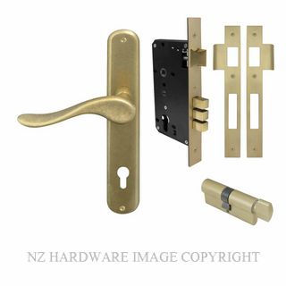 WINDSOR 8251 RLB HAVEN OVAL E85 EURO LOCK KITSET RUMBLED BRASS