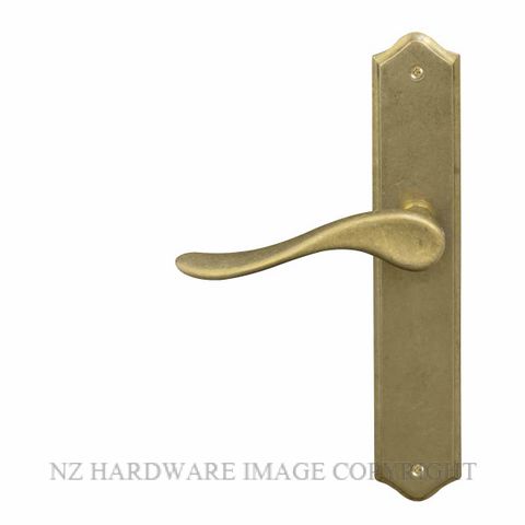 WINDSOR HAVEN TRADITIONAL RLB LONGPLATE RUMBLED BRASS