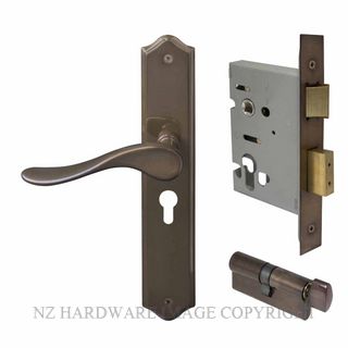 WINDSOR 8254 AB HAVEN TRADITIONAL E48 EURO LOCK KITSET ANTIQUE BRONZE