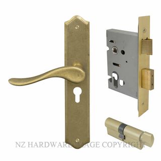 WINDSOR 8254 RLB HAVEN TRADITIONAL E48 EURO LOCK KITSET RUMBLED BRASS