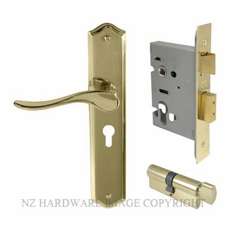 WINDSOR 8254 PB HAVEN TRADITIONAL E48 EURO LOCK KITSET POLISHED BRASS