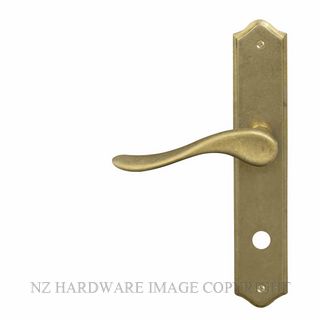 WINDSOR 8169 P85 RLB HAVEN TRADITIONAL LONGPLATE P85 PRIVACY HANDLES RUMBLED BRASS