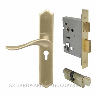 WINDSOR 8254 USB HAVEN TRADITIONAL E48 EURO LOCK KITSET UNLACQUERED SATIN BRASS