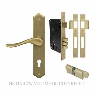 WINDSOR 8255 RLB HAVEN TRADITIONAL E85 EURO LOCK KITSET RUMBLED BRASS