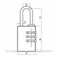 Lockwood 150 25 Series Combination Padlocks Brass