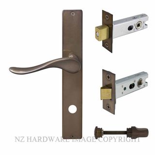 WINDSOR 8245 AB HAVEN SQUARE LONGPLATE PRIVACY KITSET ANTIQUE BRONZE