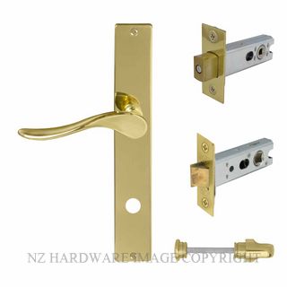 WINDSOR 8245 UB HAVEN SQUARE LONGPLATE PRIVACY KITSET UNLACQUERED BRASS
