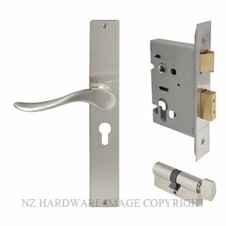 WINDSOR 8246 BN HAVEN SQUARE LONGPLATE LOCKSET E48 BRUSHED NICKEL