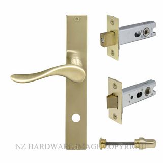WINDSOR 8245 USB HAVEN SQUARE LONGPLATE PRIVACY KITSET UNLACQUERED SATIN BRASS