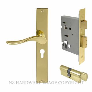 WINDSOR 8246 UB HAVEN SQUARE LONGPLATE LOCKSET E48 UNLACQUERED BRASS