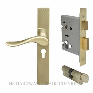 WINDSOR 8246 USB HAVEN SQUARE LONGPLATE LOCKSET E48 UNLACQUERED SATIN BRASS