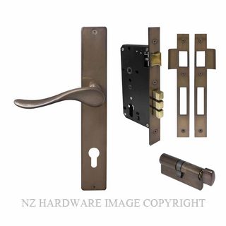 WINDSOR 8247 AB HAVEN SQUARE LONGPLATE LOCKSET E85 ANTIQUE BRONZE