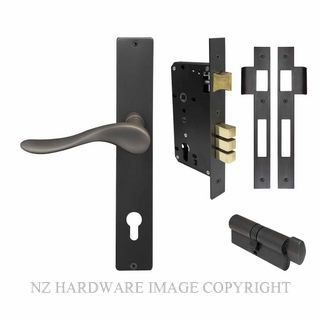 WINDSOR 8247 DRB HAVEN SQUARE LONGPLATE LOCKSET E85 DARK ROMAN BRASS
