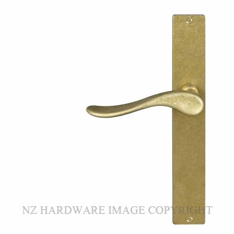 WINDSOR HAVEN SQUARE RLB LONGPLATE RUMBLED BRASS