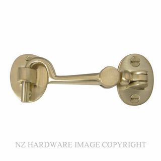 Heavy Duty Silent Cabin Hook And Eye - 300mm - Polished Brass