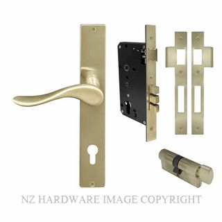 WINDSOR 8247 USB HAVEN SQUARE LONGPLATE LOCKSET E85 UNLACQUERED SATIN BRASS