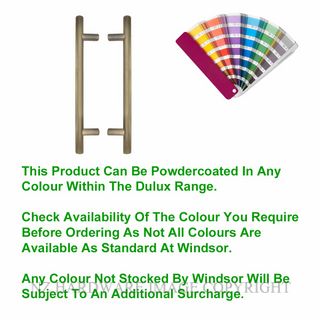 WINDSOR 8190 PC PULL HANDLE BACK TO BACK 300MM OA POWDER COAT