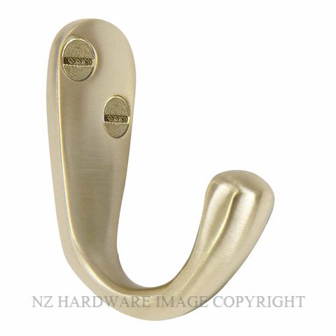 WINDSOR 5196 USB COAT HOOK - SINGLE UNLACQUERED SATIN BRASS