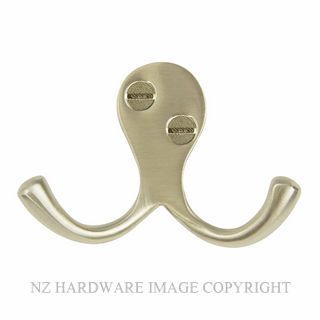 WINDSOR 5236 USB DOUBLE ROBE HOOK UNLACQUERED SATIN BRASS