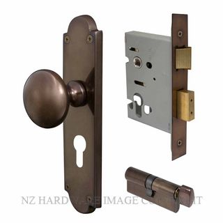 WINDSOR 3019 AB VICTORIAN KNOB EURO E48 LOCKSET ANTIQUE BRONZE