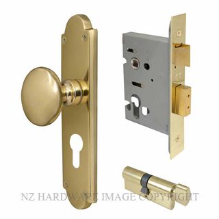 WINDSOR 3019 PB VICTORIAN KNOB EURO E48 LOCKSET POLISHED BRASS