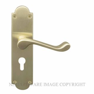 WINDSOR 3008-E48 USB VICTORIAN LEVER LOCK - EURO 48MM UNLACQUERED SATIN BRASS
