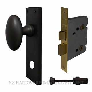 WINDSOR 5128 BLK KNOB OVAL PLATE PRIVACY SET MATT BLACK