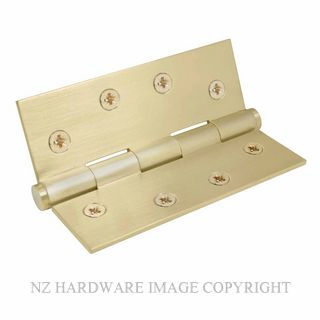 WINDSOR 5902 USB HINGE BRASS FIXED PIN FLAT TIP 102X76 UNLACQUERED SATIN BRASS