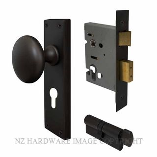 WINDSOR 3015 BLK VICTORIAN KNOB E48 EURO CYLINDER KITSET MATT BLACK