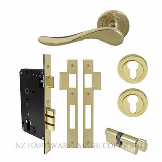 WINDSOR 8243 PB HAVEN 52MM ENTRANCE LOCKSET ROUND ROSE POLISHED BRASS