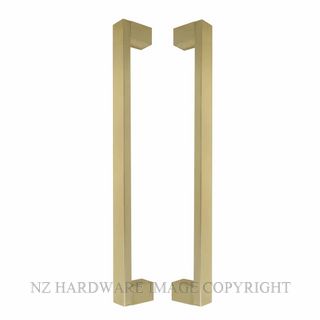 POA WINDSOR 8341 PB TASMAN PULL HANDLE PAIR 400MM OA POLISHED BRASS-LACQUERED