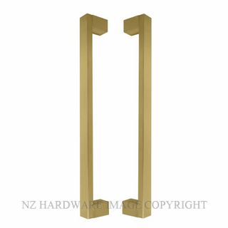 POA WINDSOR 8341 UB TASMAN PULL HANDLE PAIR 400MM OA UNLACQUERED BRASS