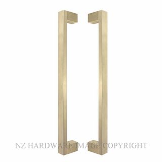 POA WINDSOR 8341 USB TASMAN PULL HANDLE PAIR 400MM OA UNLACQUERED SATIN BRASS