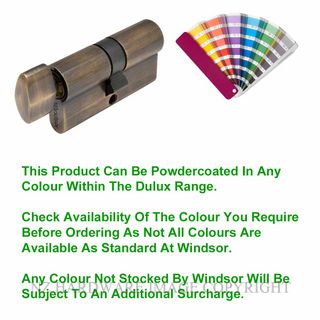 WINDSOR 1122 PC 60MM EURO CYLINDER - KEY/SNIB POWDER COAT