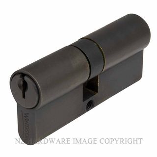 WINDSOR 1147 DRB 70MM 5 PIN EURO DOUBLE CYLINDER KEY/KEY DARK ROMAN BRASS