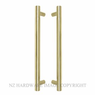 POA WINDSOR 8331 PB MILFORD PULL HANDLE PAIR 400MM OA POLISHED BRASS-LACQUERED