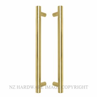 POA WINDSOR 8331 UB MILFORD PULL HANDLE PAIR 400MM OA UNLACQUERED BRASS