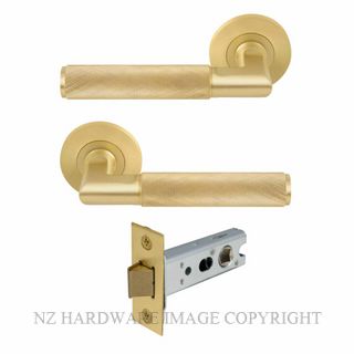 WINDSOR 8412 MSB NIDO LUMINA DIAMOND KNURL PASSAGE SET MATT SATIN BRASS