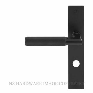WINDSOR 8413 P85 BLK NIDO LUMINA DIAMOND KNURL LEVER ON PRIVACY PLATE SET MATT BLACK