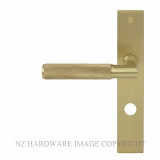 WINDSOR 8413 P85 MSB NIDO LUMINA DIAMOND KNURL LEVER ON PRIVACY PLATE SET MATT SATIN BRASS