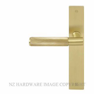 WINDSOR 8433 MSB NIDO VERGE DIAMOND KNURL LEVER ON PLAIN PLATE SET MATT SATIN BRASS