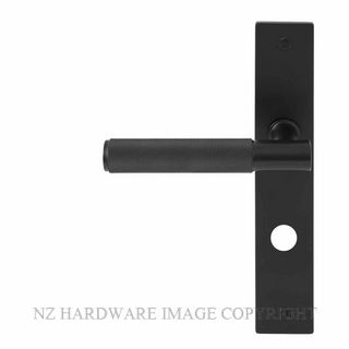 WINDSOR 8433 P85 BLK NIDO VERGE DIAMOND KNURL LEVER ON PRIVACY PLATE SET MATT BLACK
