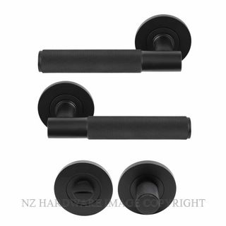 WINDSOR 8435 BLK NIDO VERGE DIAMOND KNURL PRIVACY SET MATT BLACK