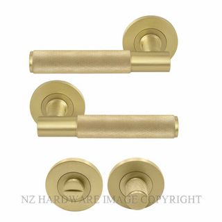 WINDSOR 8435 MSB NIDO VERGE DIAMOND KNURL PRIVACY SET MATT SATIN BRASS