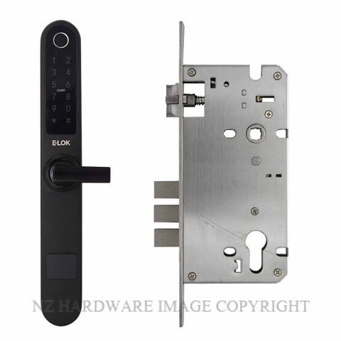 E LOK 717 60 BLK SMART SNIB LEVER LOCKSET 60MM BACKSET MATT BLACK